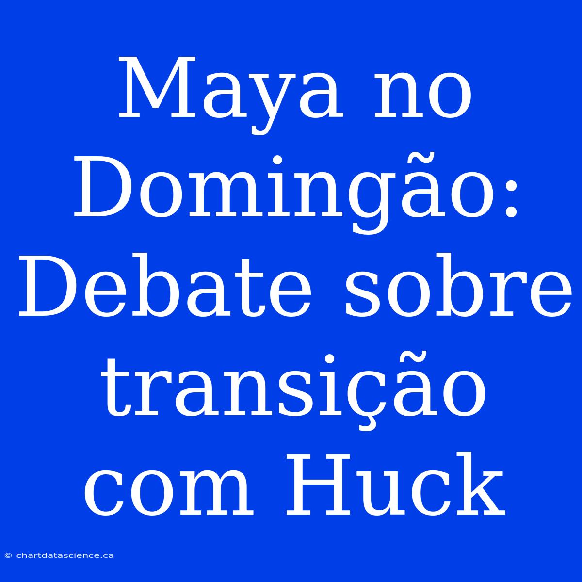 Maya No Domingão: Debate Sobre Transição Com Huck