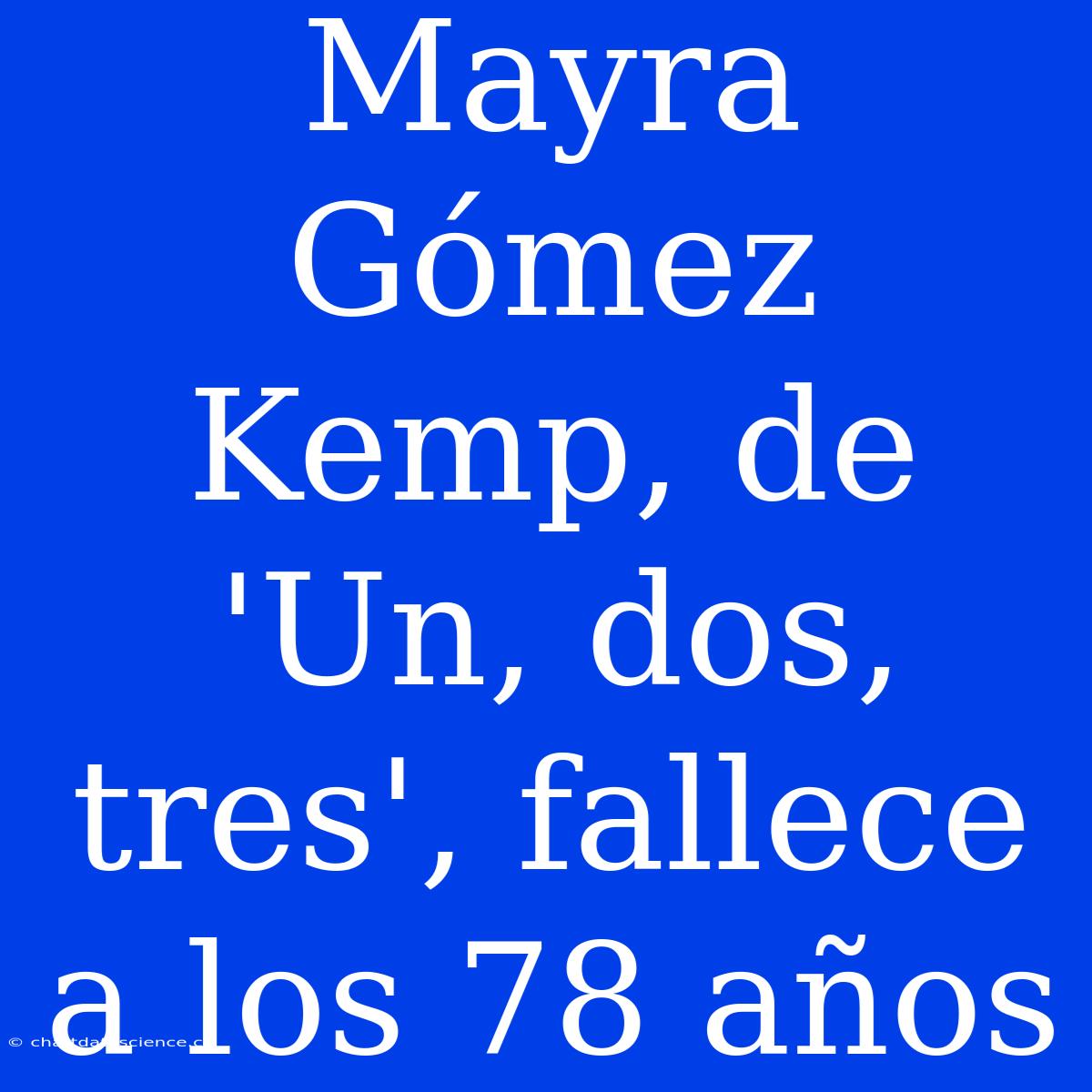 Mayra Gómez Kemp, De 'Un, Dos, Tres', Fallece A Los 78 Años