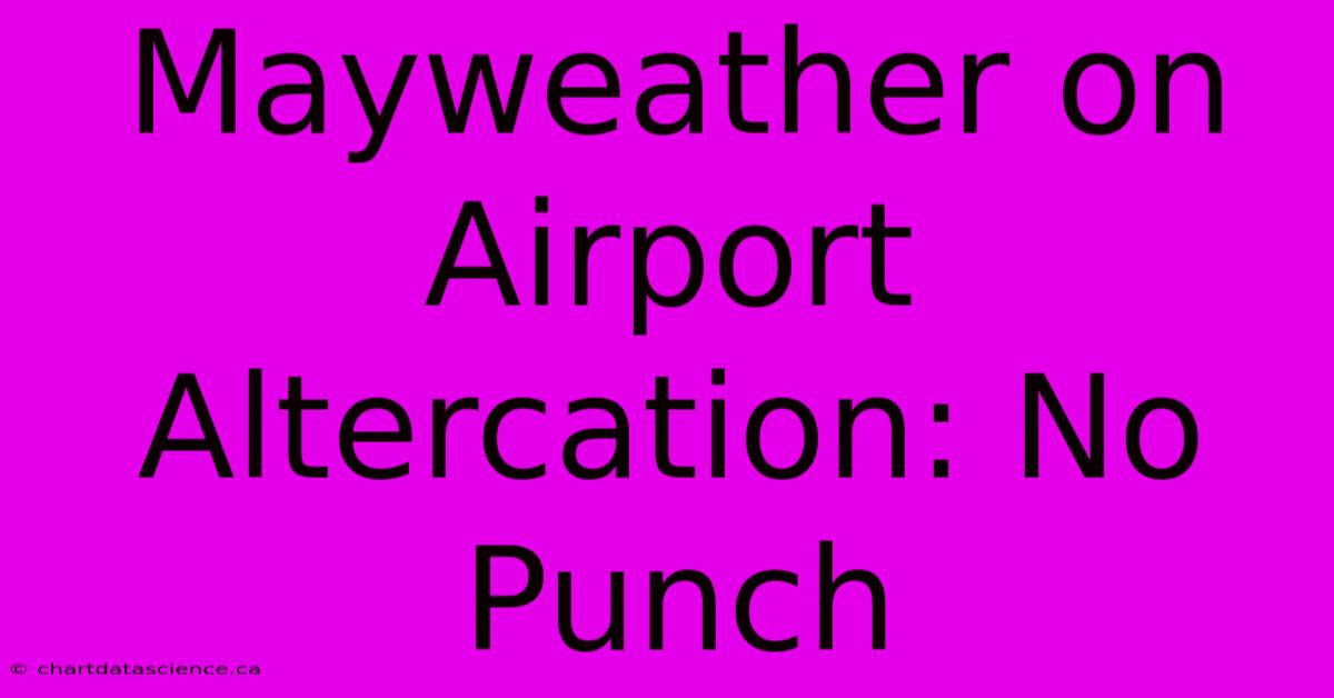 Mayweather On Airport Altercation: No Punch