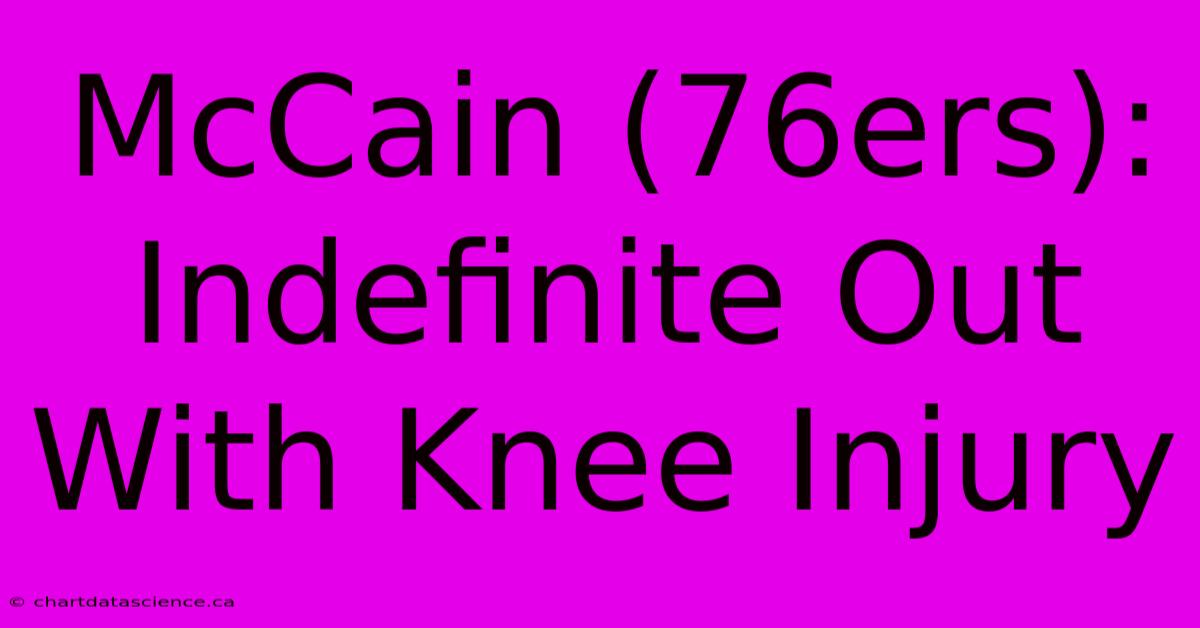 McCain (76ers): Indefinite Out With Knee Injury