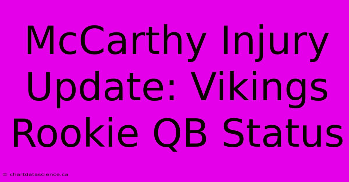 McCarthy Injury Update: Vikings Rookie QB Status