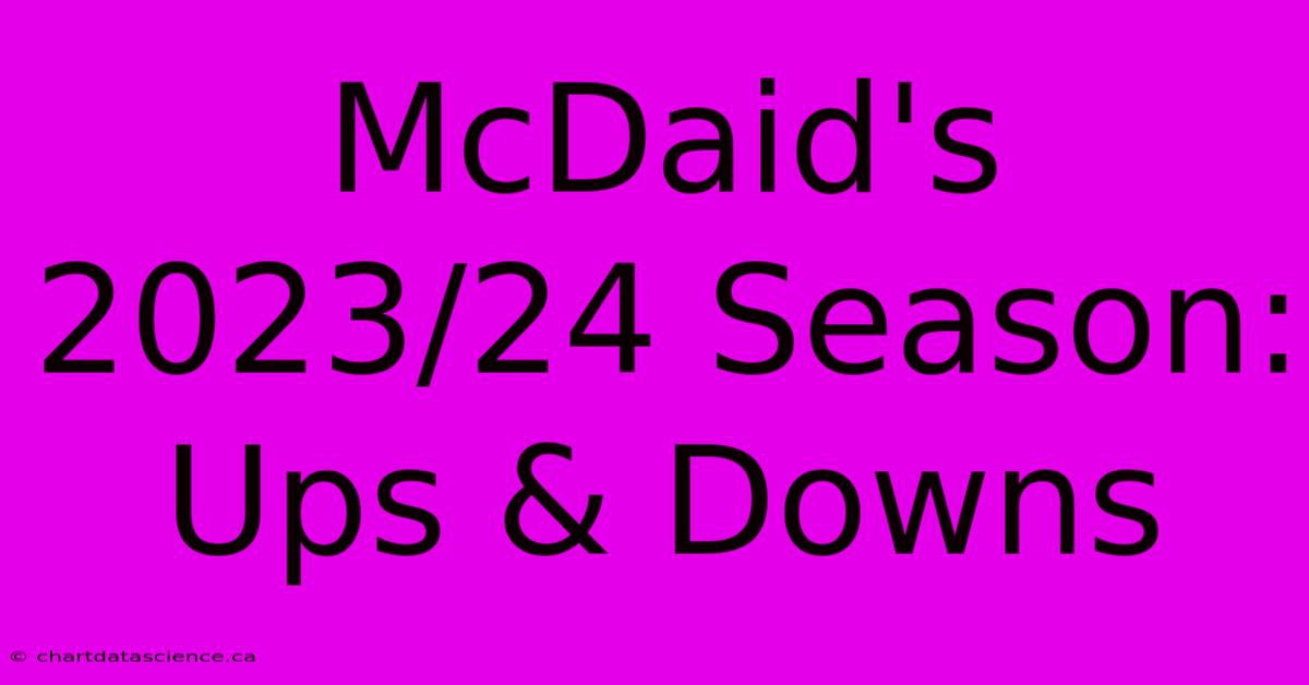 McDaid's 2023/24 Season: Ups & Downs