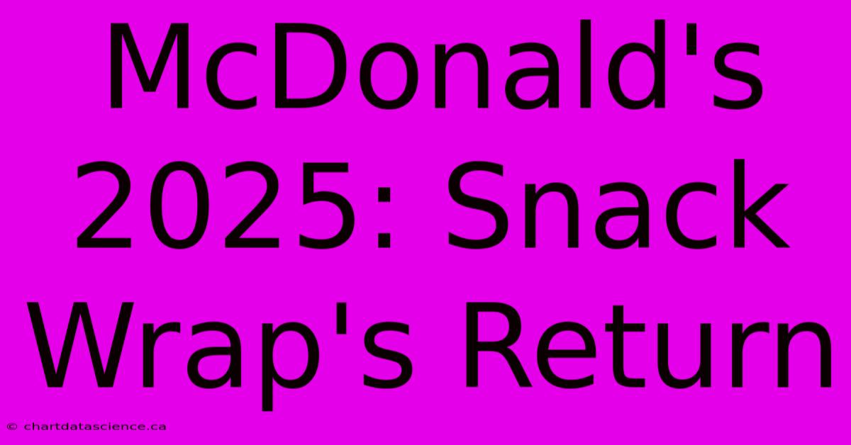 McDonald's 2025: Snack Wrap's Return