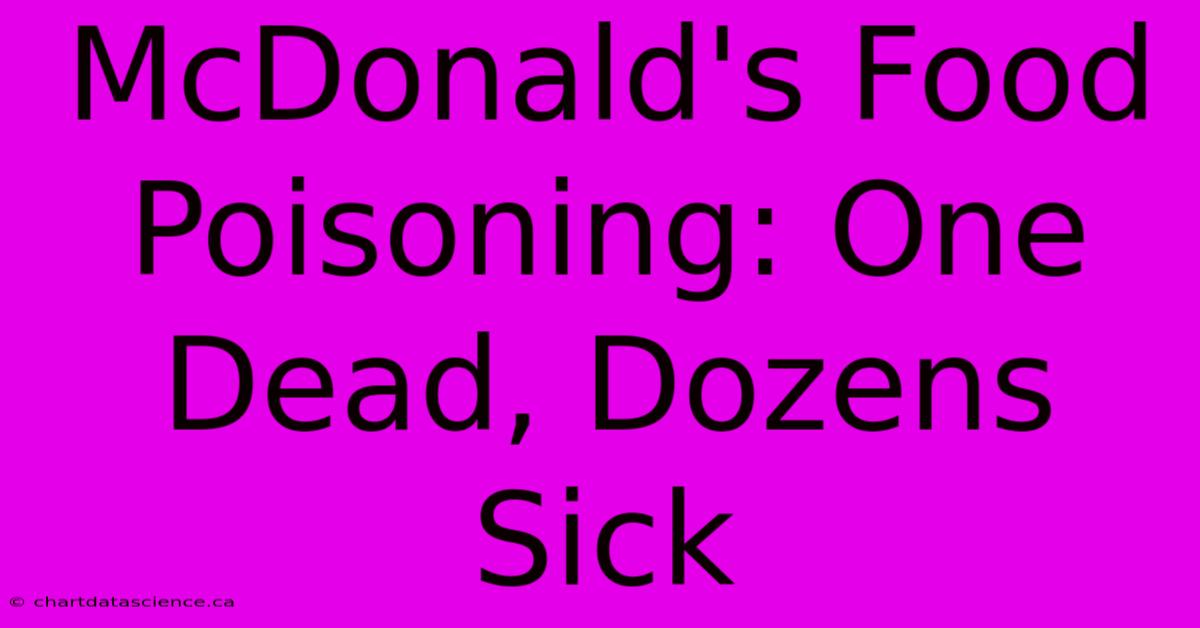 McDonald's Food Poisoning: One Dead, Dozens Sick 