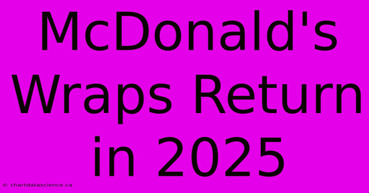 McDonald's Wraps Return In 2025