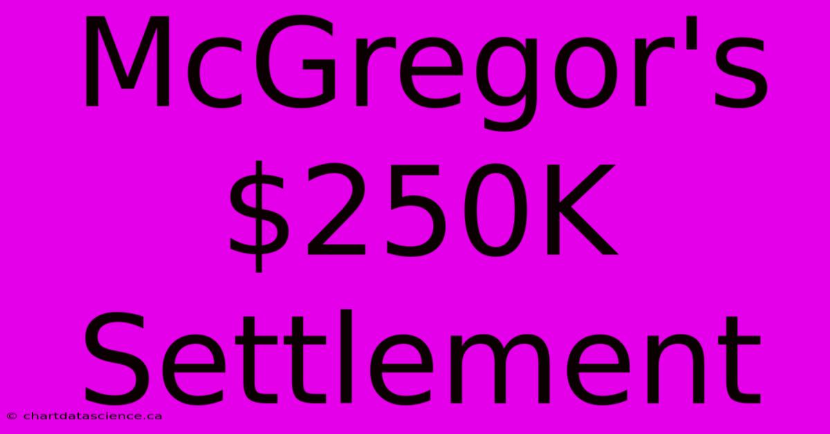 McGregor's $250K Settlement