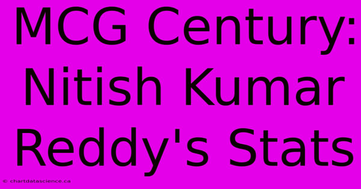 MCG Century: Nitish Kumar Reddy's Stats