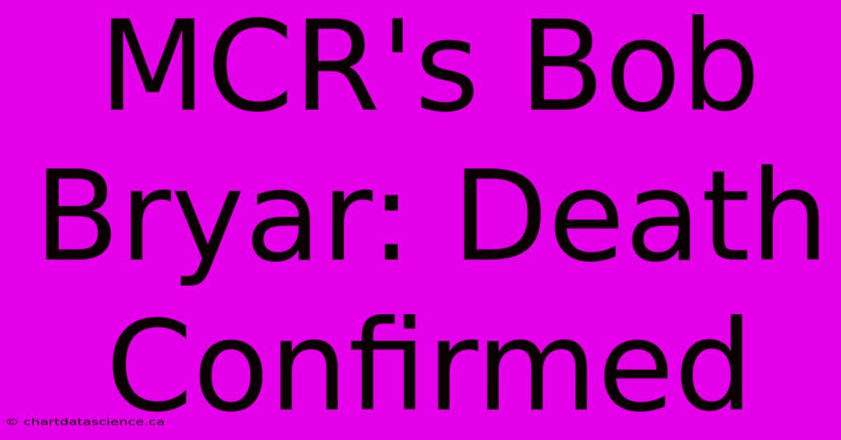 MCR's Bob Bryar: Death Confirmed