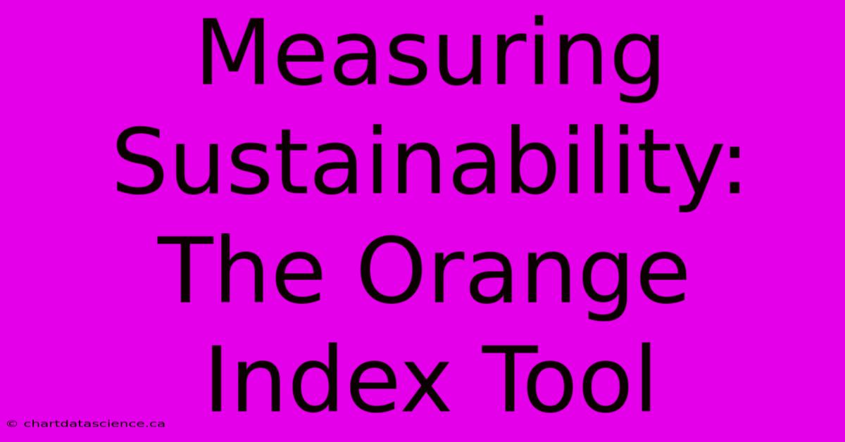 Measuring Sustainability: The Orange Index Tool 