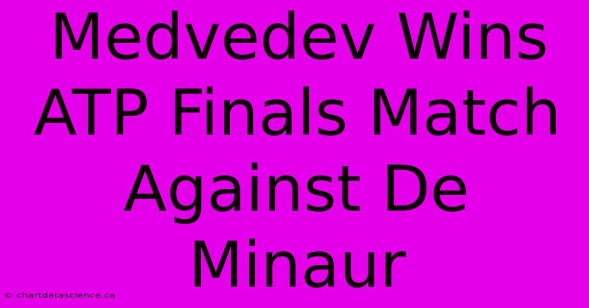 Medvedev Wins ATP Finals Match Against De Minaur 