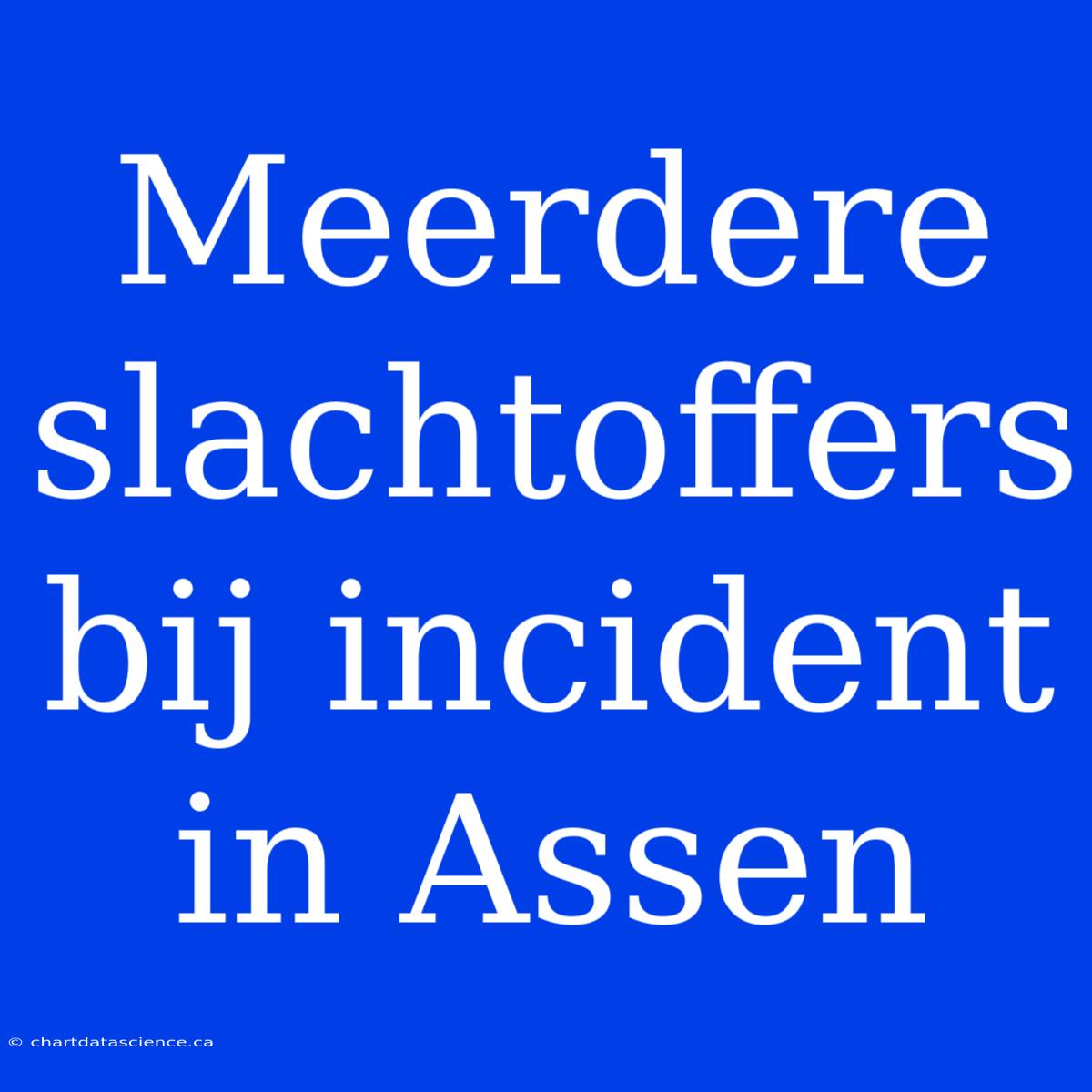 Meerdere Slachtoffers Bij Incident In Assen