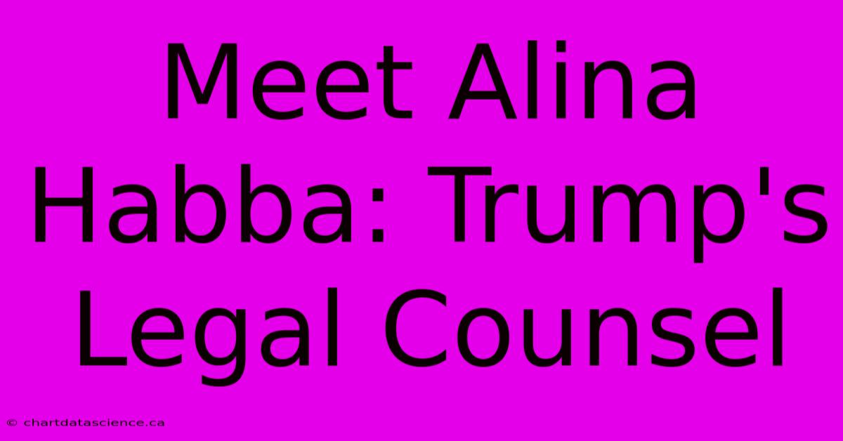 Meet Alina Habba: Trump's Legal Counsel