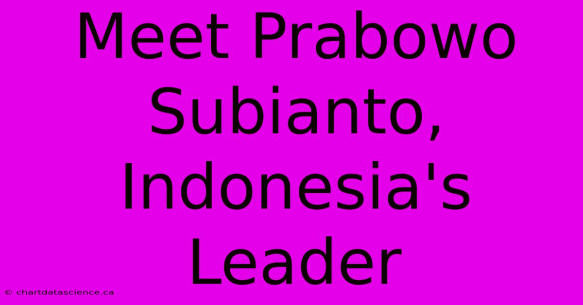 Meet Prabowo Subianto, Indonesia's Leader