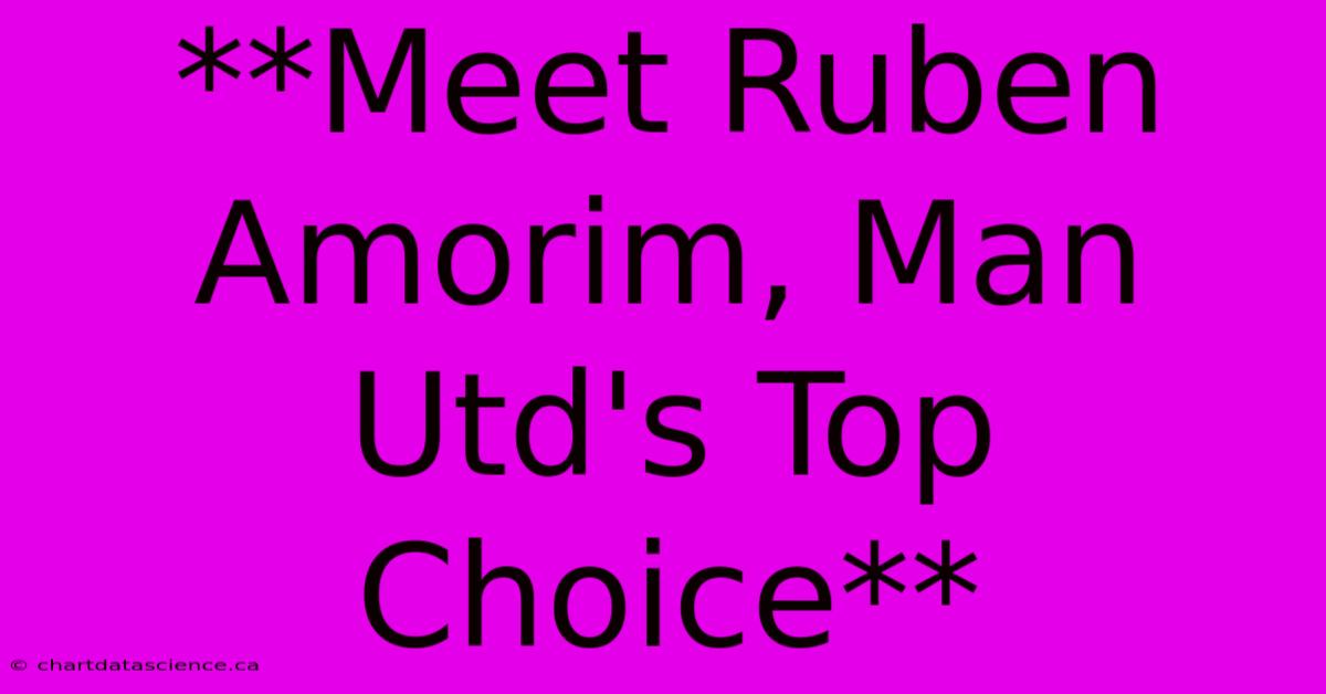 **Meet Ruben Amorim, Man Utd's Top Choice** 