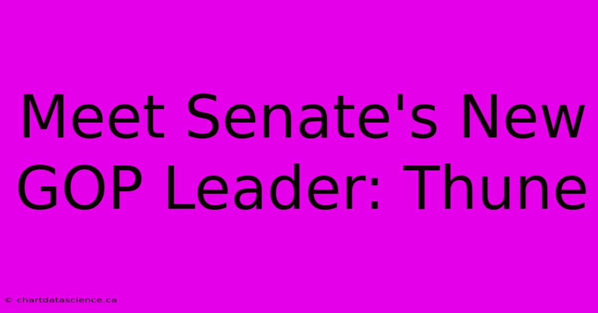 Meet Senate's New GOP Leader: Thune