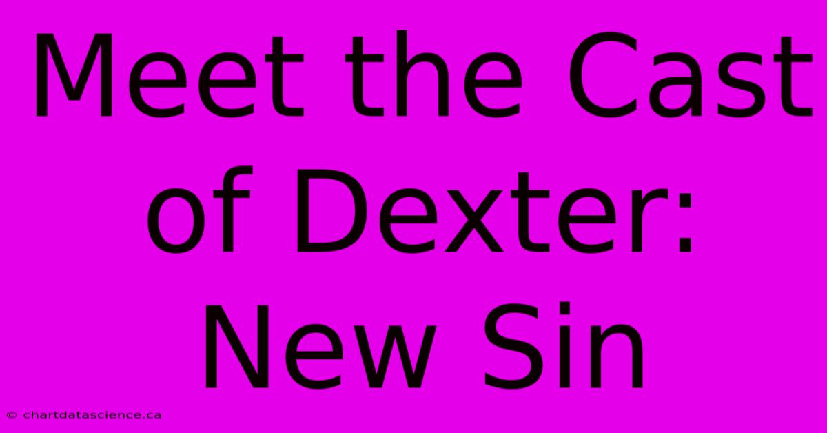 Meet The Cast Of Dexter: New Sin