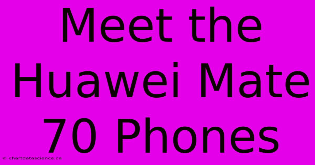 Meet The Huawei Mate 70 Phones