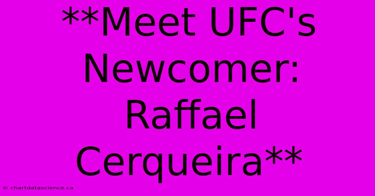 **Meet UFC's Newcomer: Raffael Cerqueira** 