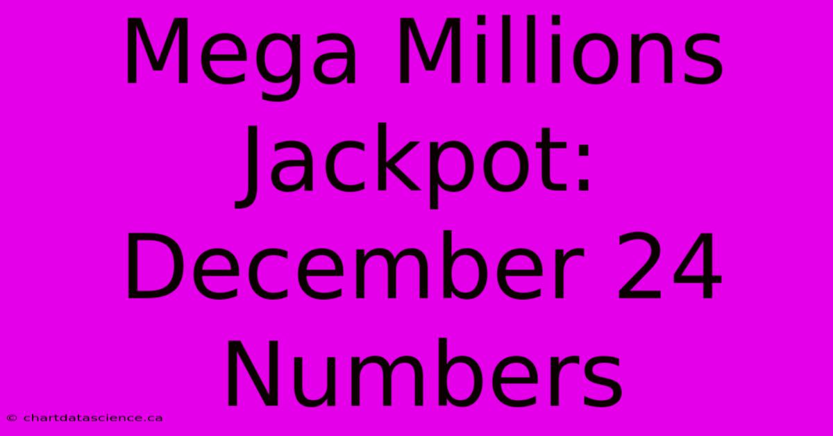 Mega Millions Jackpot: December 24 Numbers