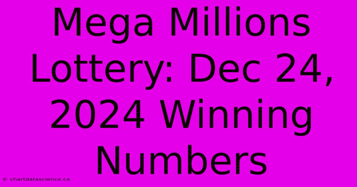 Mega Millions Lottery: Dec 24, 2024 Winning Numbers