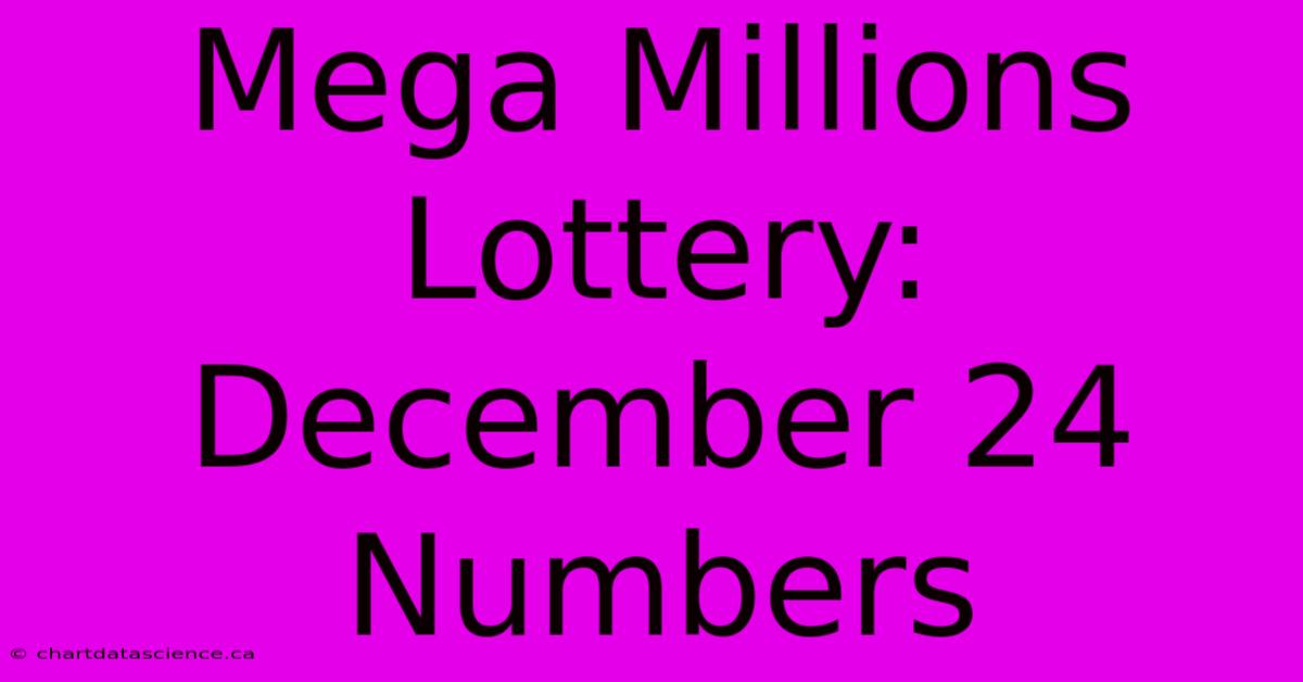 Mega Millions Lottery: December 24 Numbers