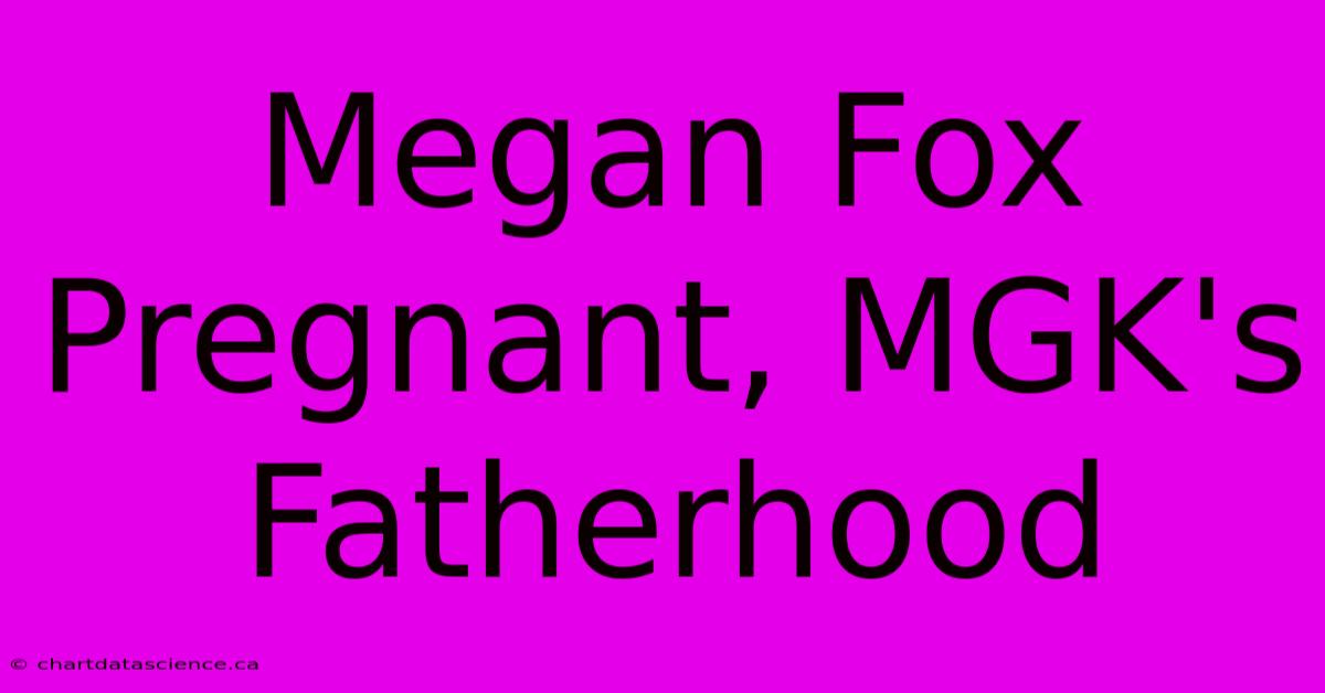 Megan Fox Pregnant, MGK's Fatherhood