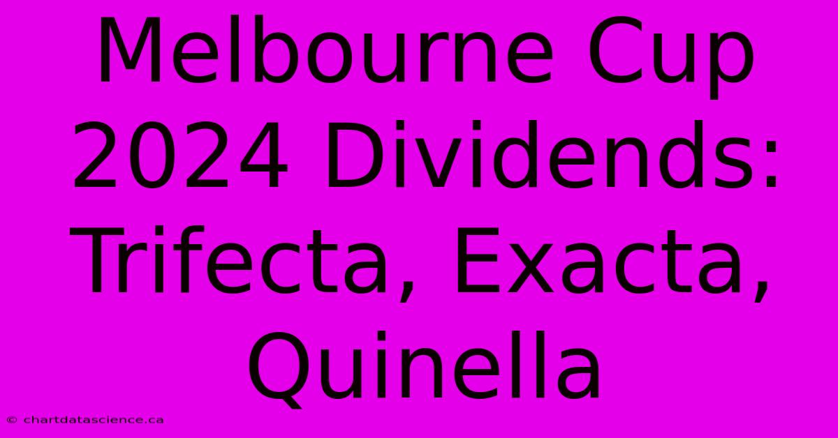 Melbourne Cup 2024 Dividends: Trifecta, Exacta, Quinella