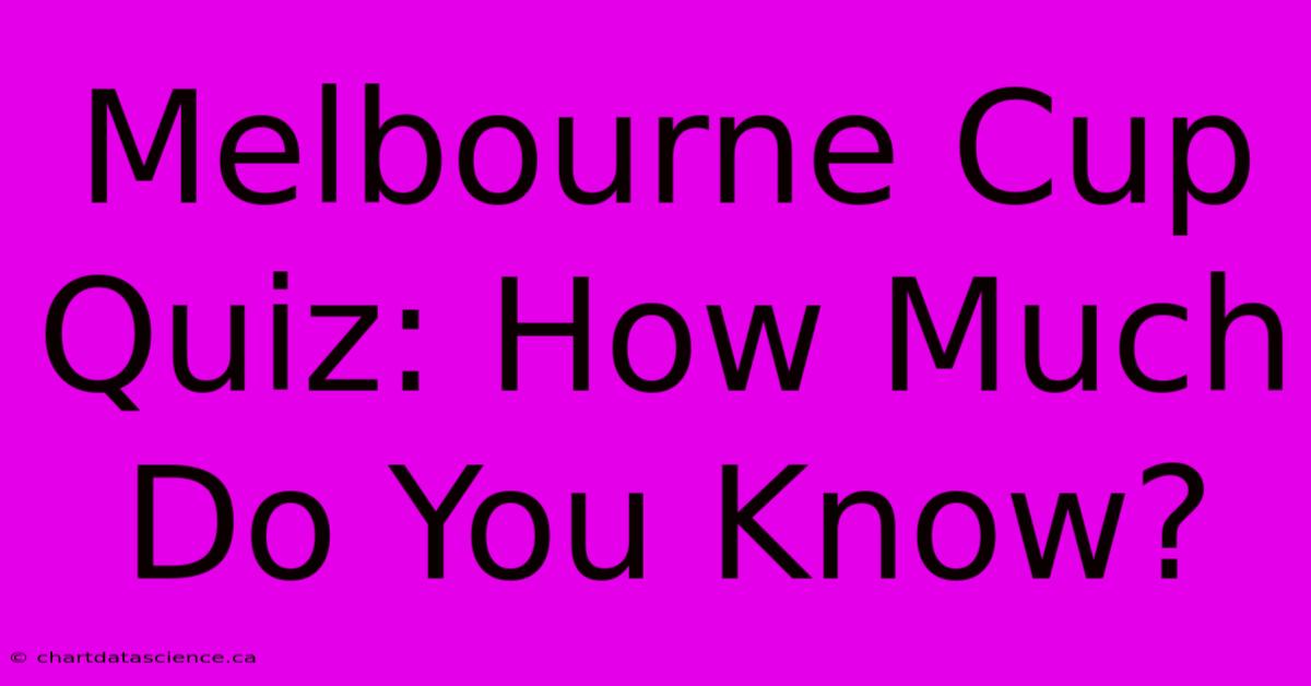 Melbourne Cup Quiz: How Much Do You Know?