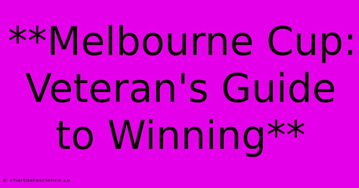 **Melbourne Cup: Veteran's Guide To Winning**