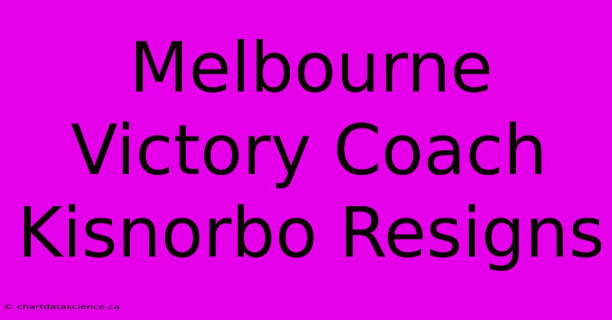 Melbourne Victory Coach Kisnorbo Resigns