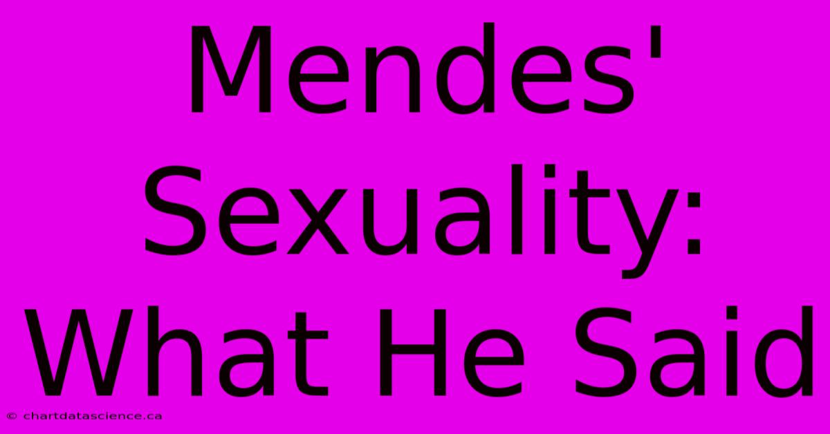 Mendes' Sexuality: What He Said 