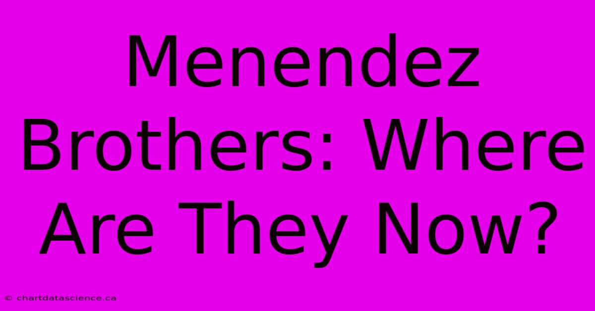 Menendez Brothers: Where Are They Now? 