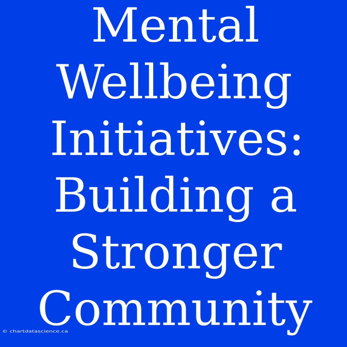 Mental Wellbeing Initiatives: Building A Stronger Community