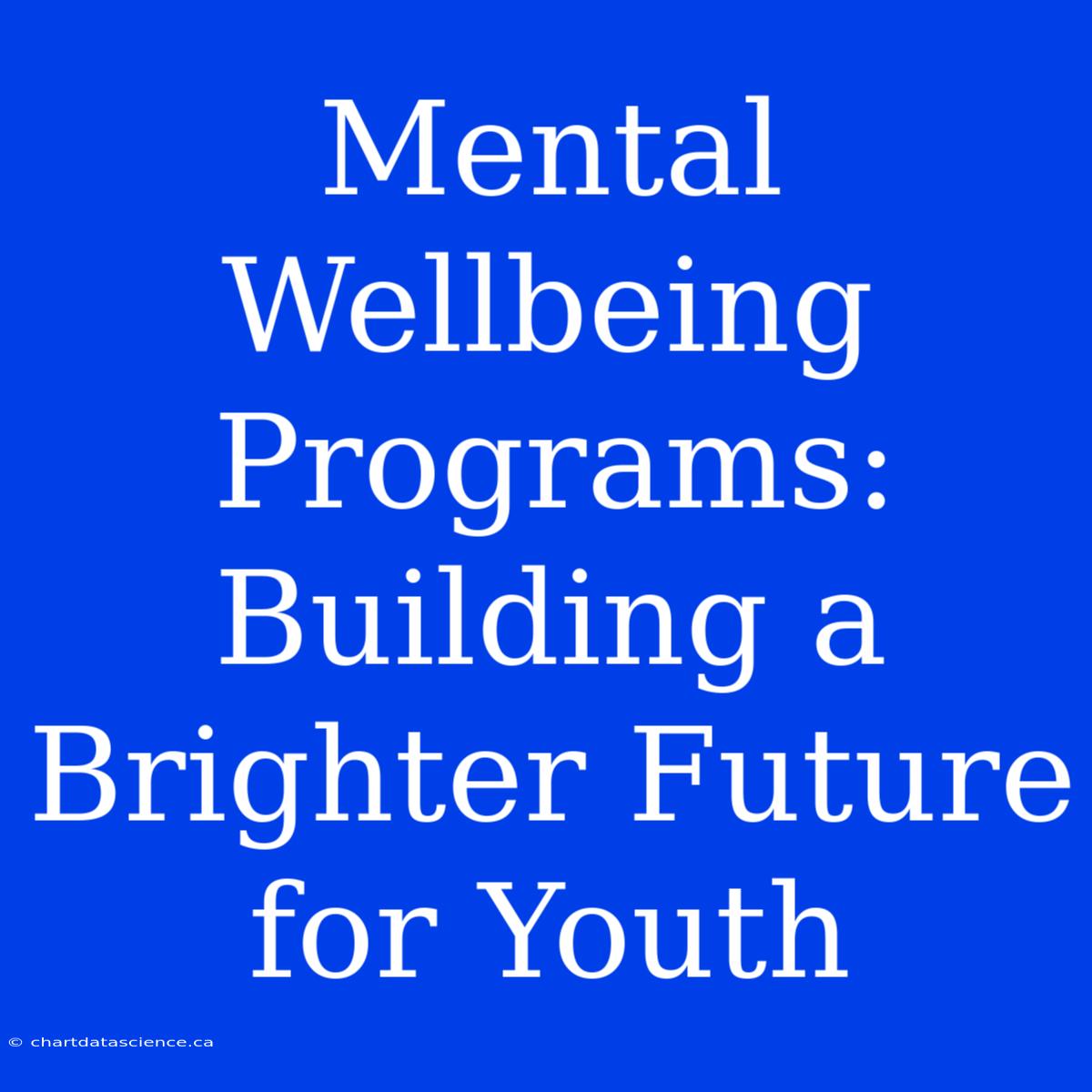 Mental Wellbeing Programs: Building A Brighter Future For Youth