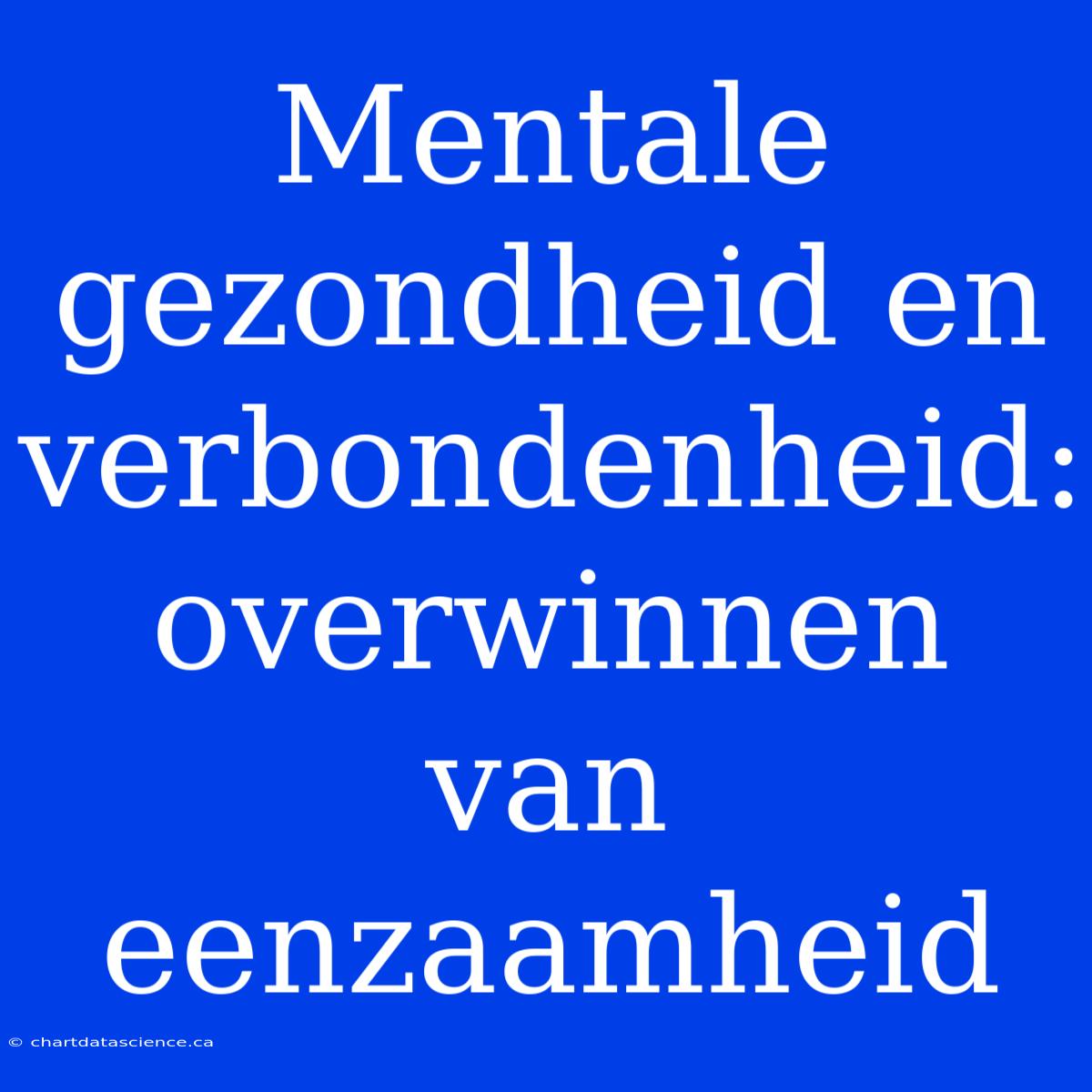 Mentale Gezondheid En Verbondenheid:  Overwinnen Van Eenzaamheid