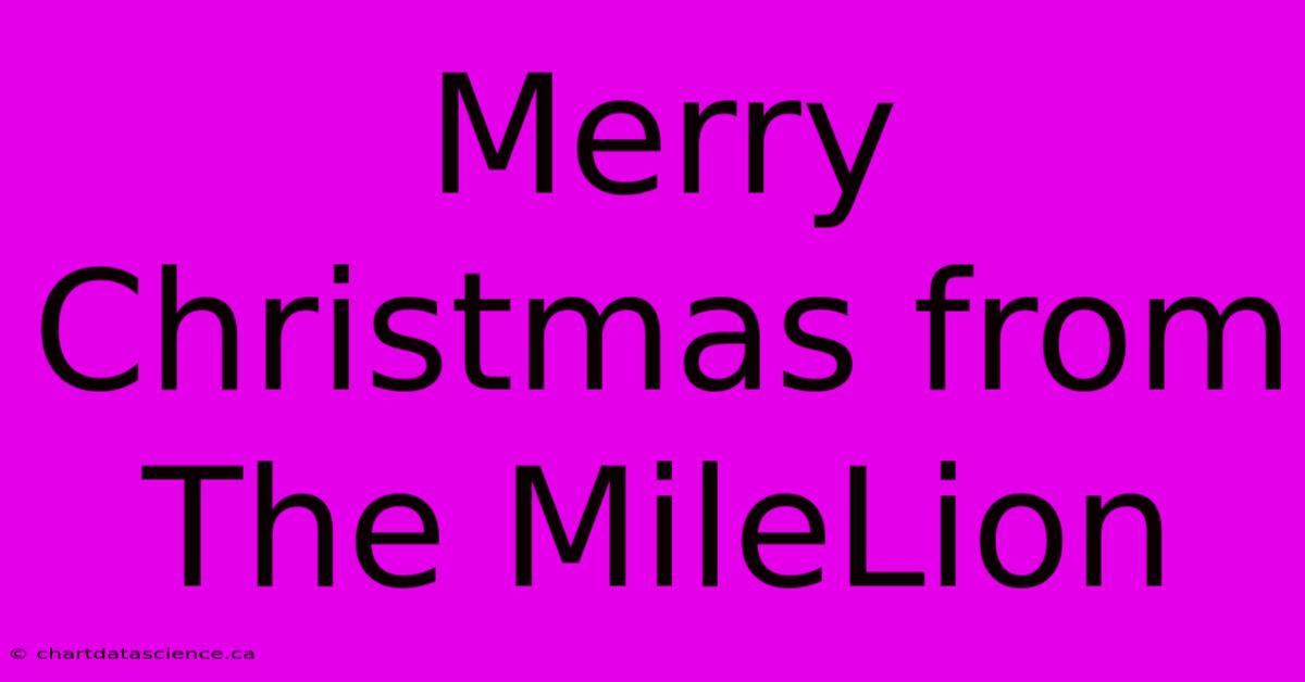 Merry Christmas From The MileLion