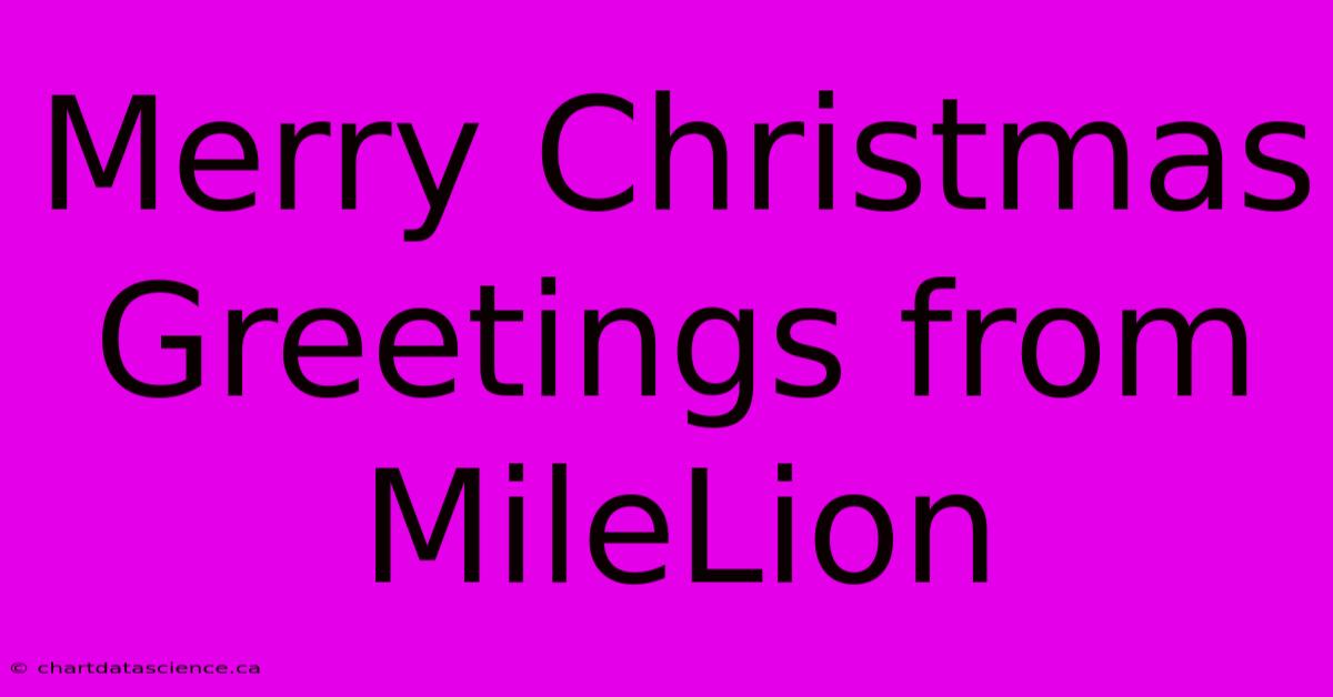 Merry Christmas Greetings From MileLion