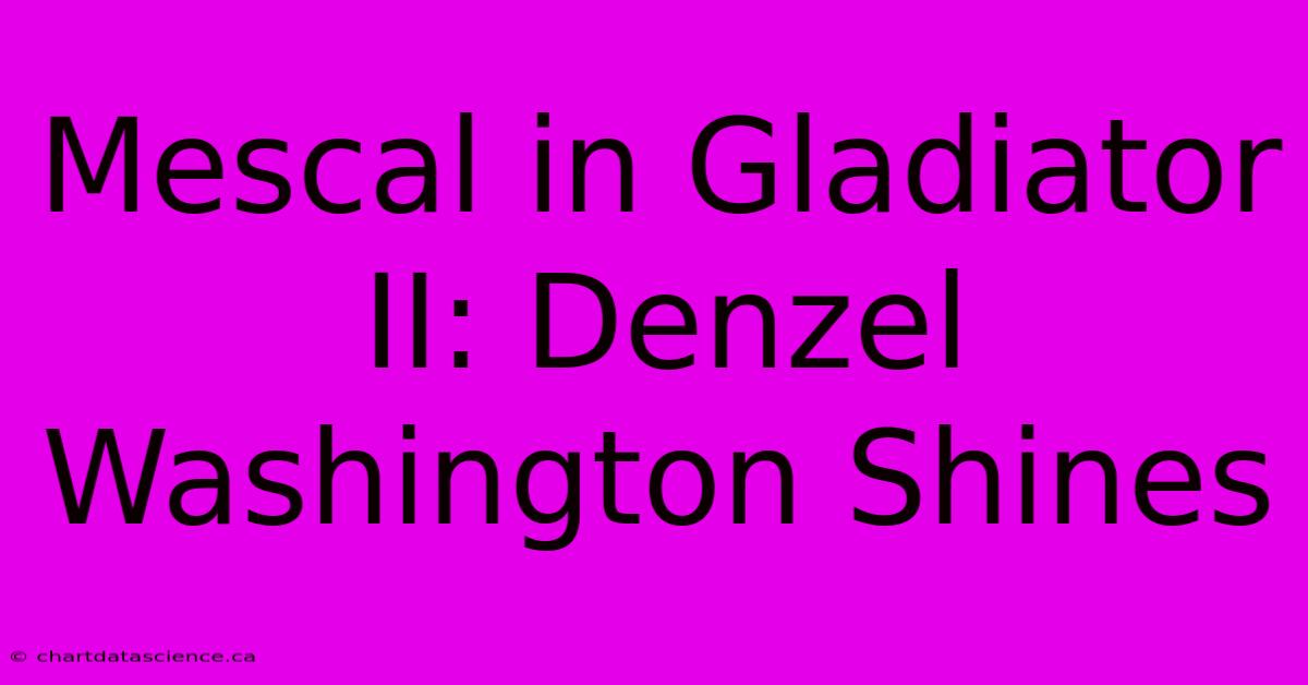 Mescal In Gladiator II: Denzel Washington Shines