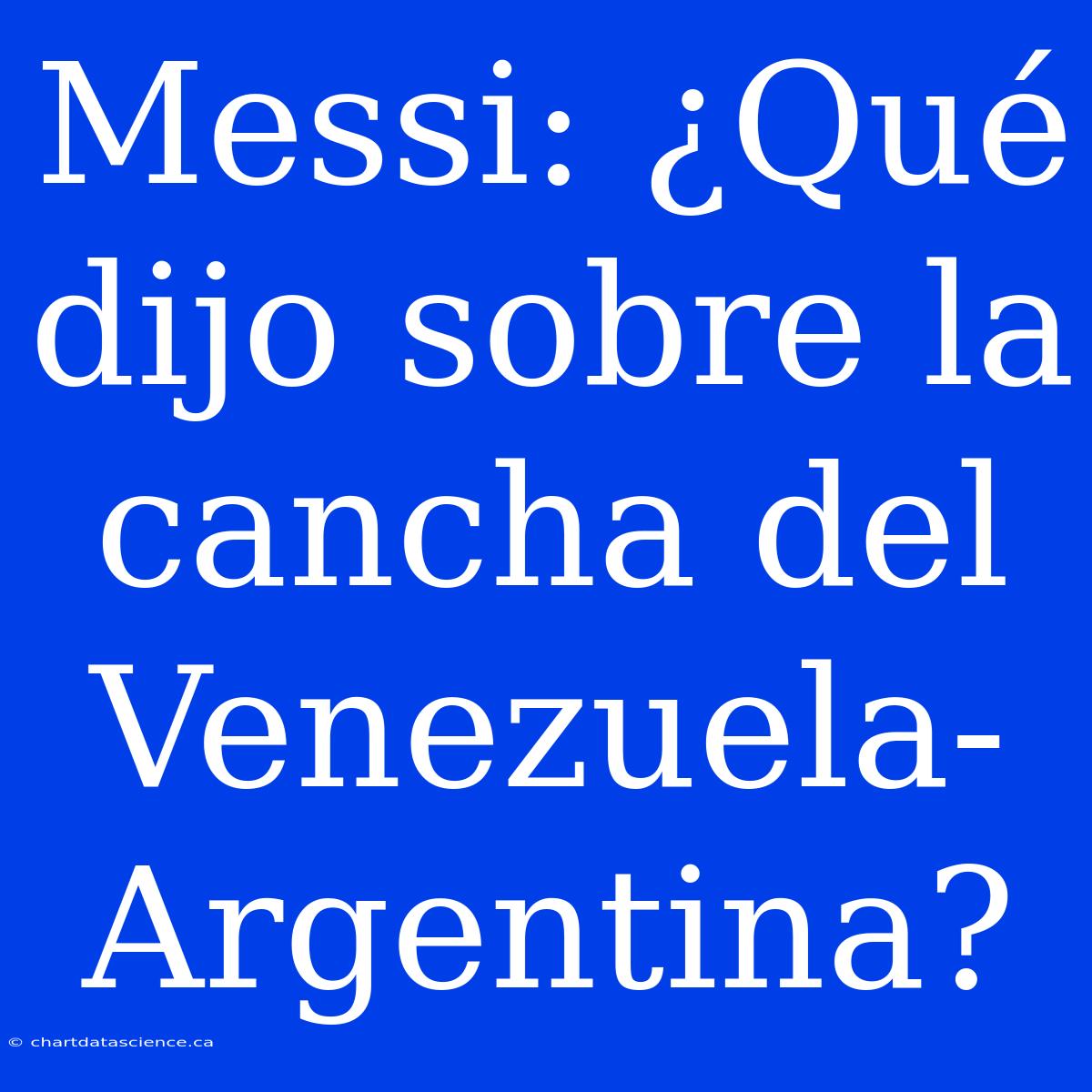 Messi: ¿Qué Dijo Sobre La Cancha Del Venezuela-Argentina?