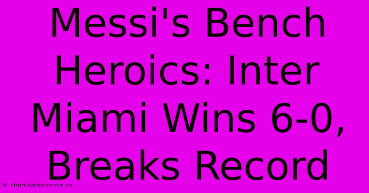 Messi's Bench Heroics: Inter Miami Wins 6-0, Breaks Record