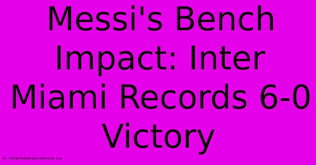 Messi's Bench Impact: Inter Miami Records 6-0 Victory