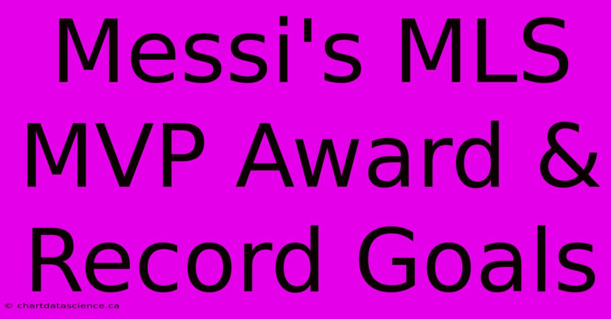 Messi's MLS MVP Award & Record Goals