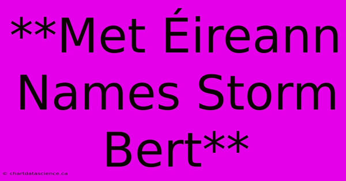 **Met Éireann Names Storm Bert**