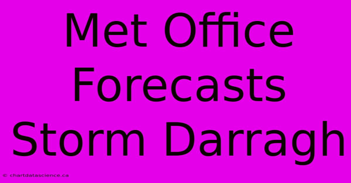 Met Office Forecasts Storm Darragh