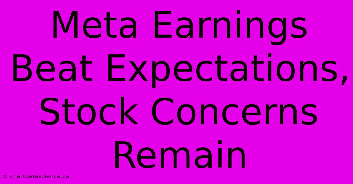 Meta Earnings Beat Expectations, Stock Concerns Remain