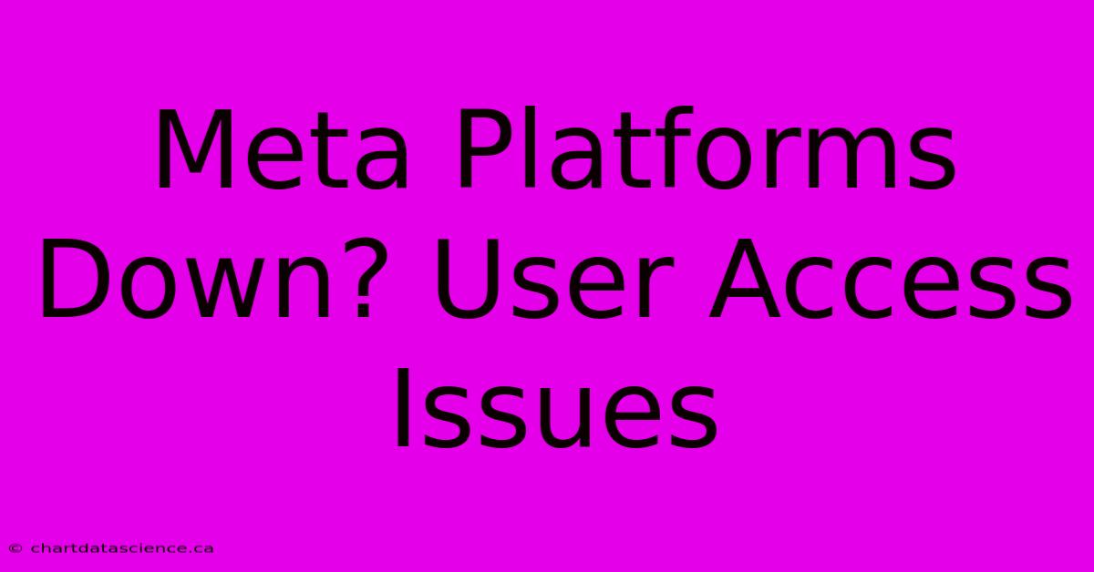 Meta Platforms Down? User Access Issues