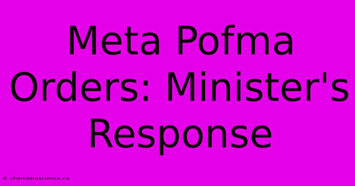 Meta Pofma Orders: Minister's Response