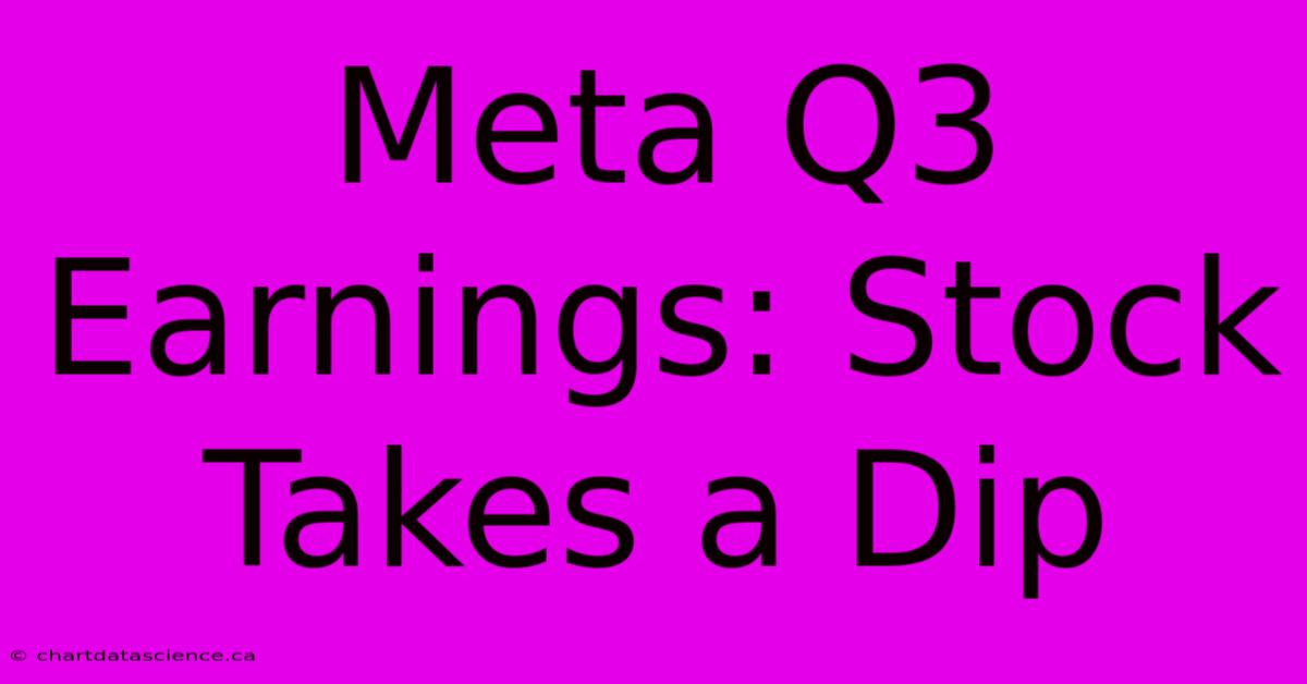 Meta Q3 Earnings: Stock Takes A Dip