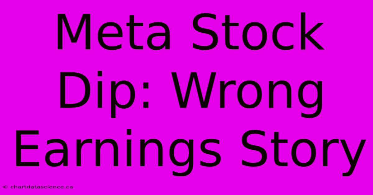 Meta Stock Dip: Wrong Earnings Story