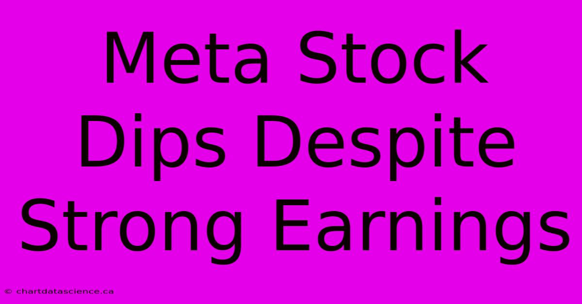 Meta Stock Dips Despite Strong Earnings